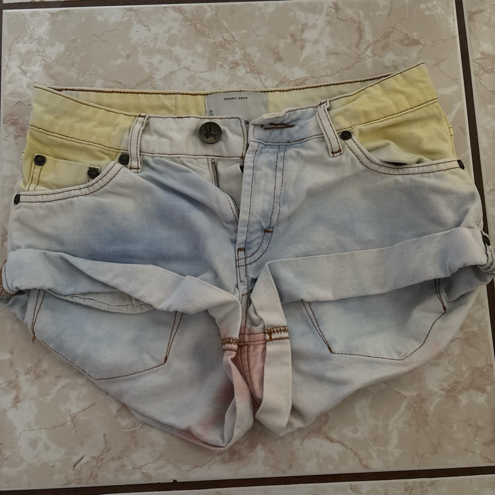 One Teaspoon Tie-Dye Denim Shorts